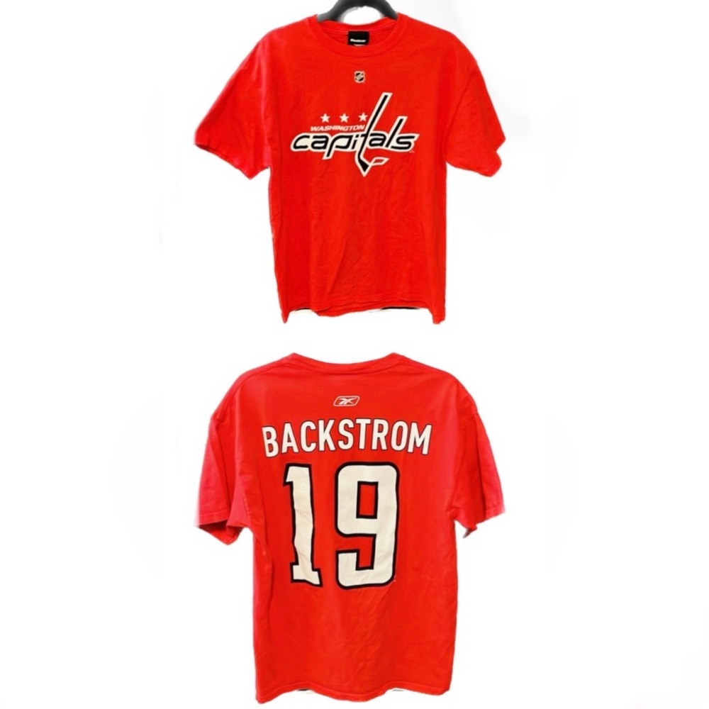 Reebok Red NHL Washington Capitals Nicklas Backstrom #19 T-Shirt, Men's Size M. - Picture 8 of 11